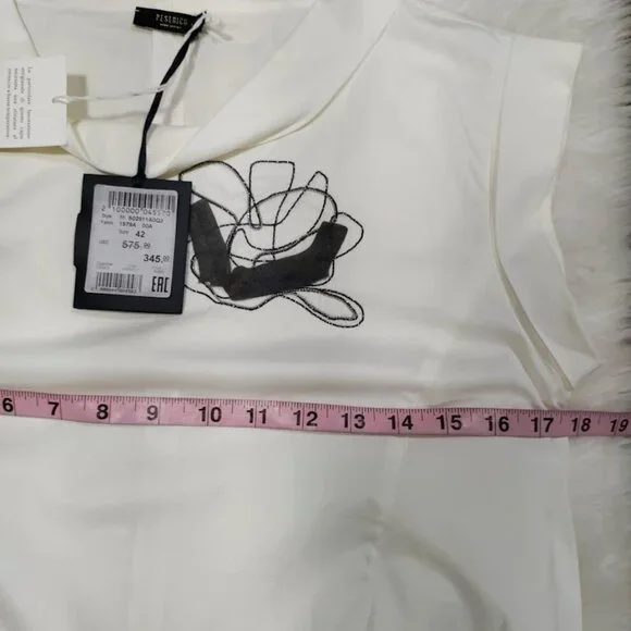 Peserico Womens White Embellished Artsey Lux Dress Size 42 M Made In Italy - Picture 7 of 16